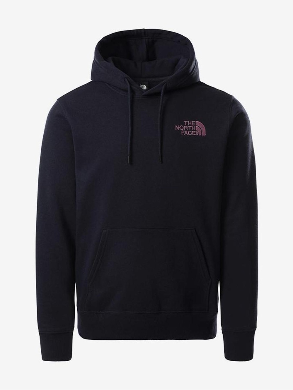 The North Face Black Hoodie with Pink Logo